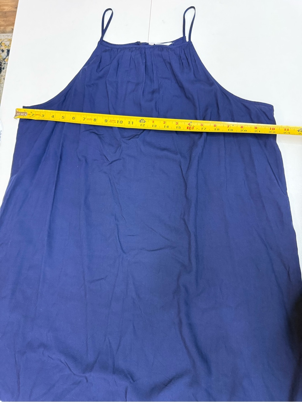 crown & ivy Navy Spaghetti-Strap Dress with Red and White Chevron Hem size XL - Picture 5 of 9